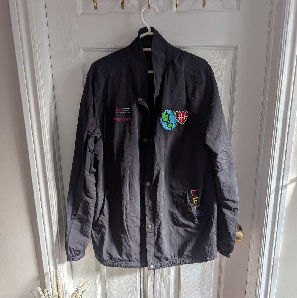 Jordan Black Lightweight Jacket with Colorful Patches